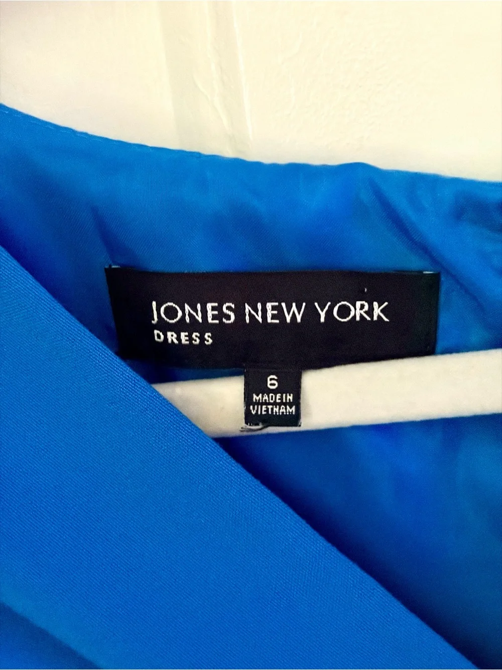 Jones New York Cobalt Blue Twist-Neck Sheath Midi Dress - Picture 2 of 3